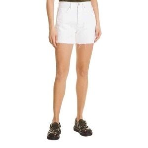 FRAME Rumpled Blanc Grind High Waist Cutoff White Denim Shorts Size 23 New